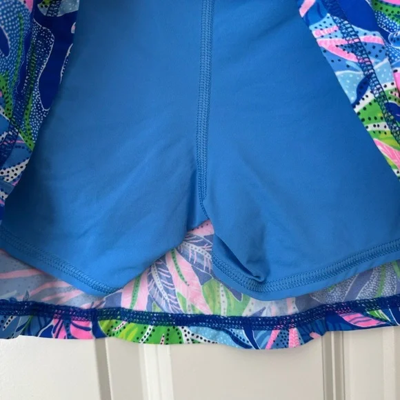 Lilly Pulitzer Blue Beleaf In Yourself AILA LUXLETIC SKORT Size M - Picture 8 of 10